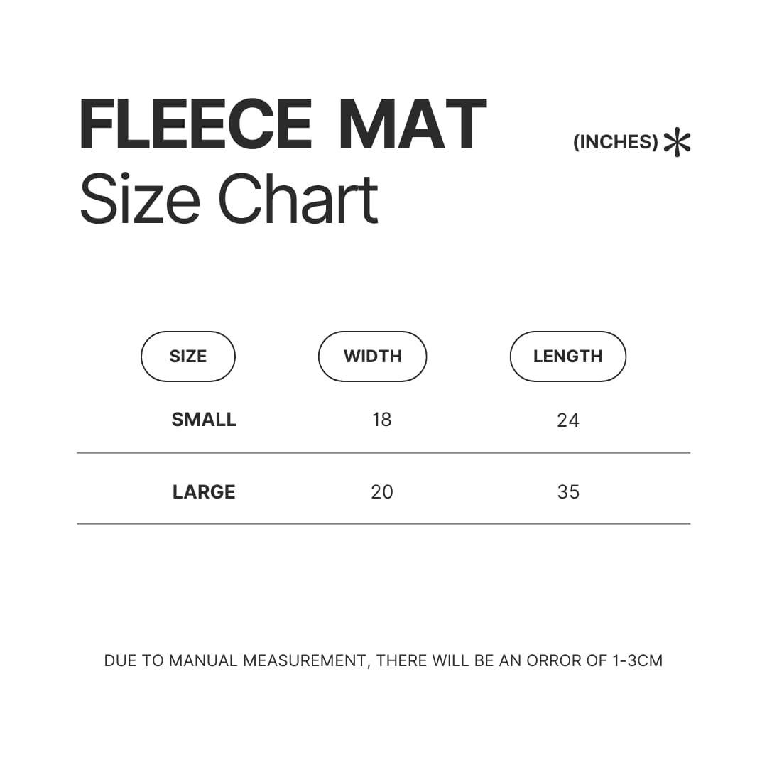 Fleece Mat Size Chart - Animal Crossing UK Shop