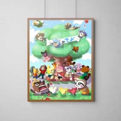Animal Crossing Relaxing Camp Wall Art