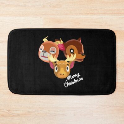 Three Deer Merry Christmasno Lights Bath Mat