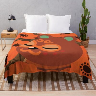 Clay In Orange Windflowers Acnh Throw Blanket