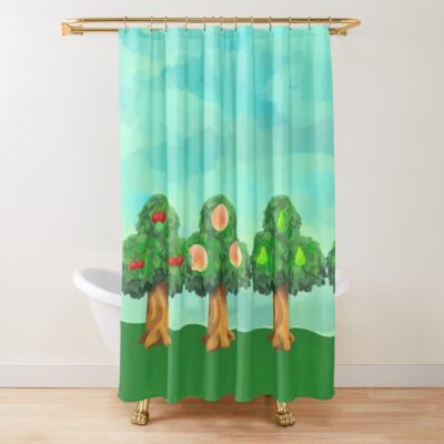 Acnh Trees Shower Curtain